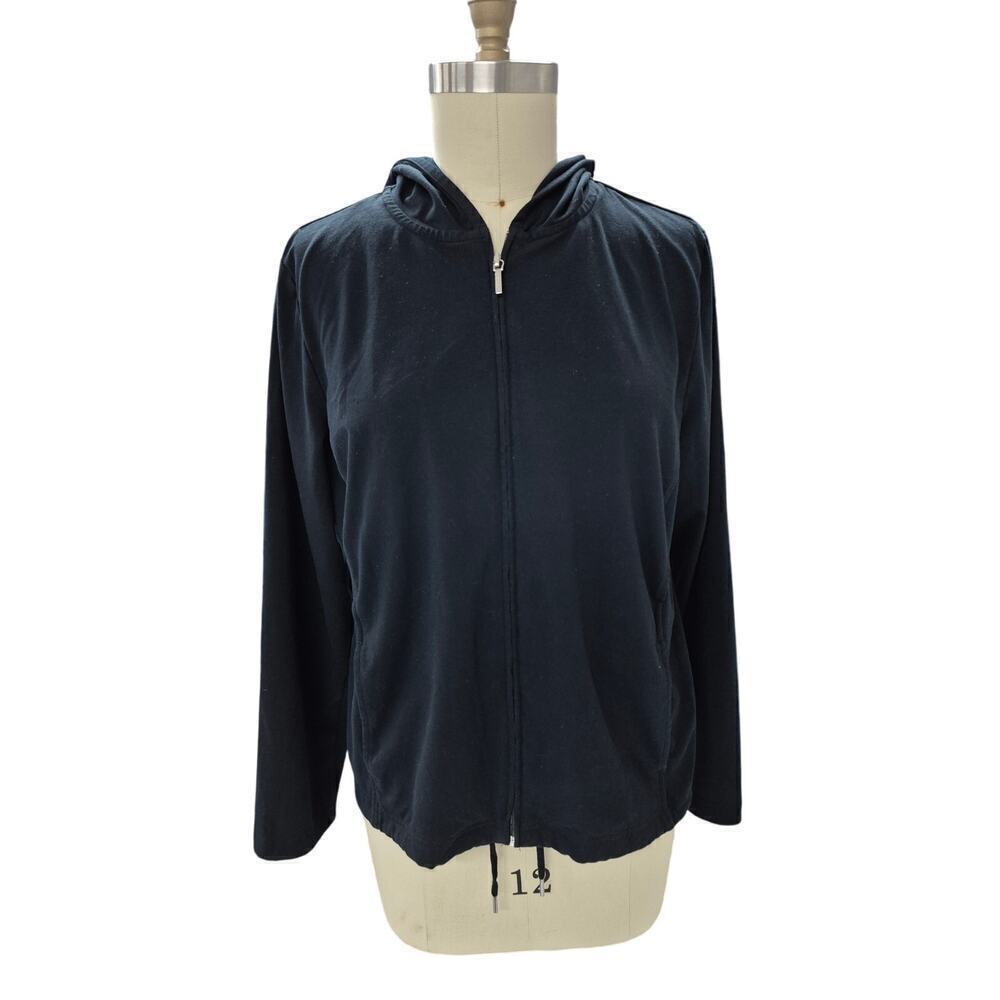 LRL Ralph Lauren Active Cotton Blend Black Jacket Drawstring Waist Sz XL